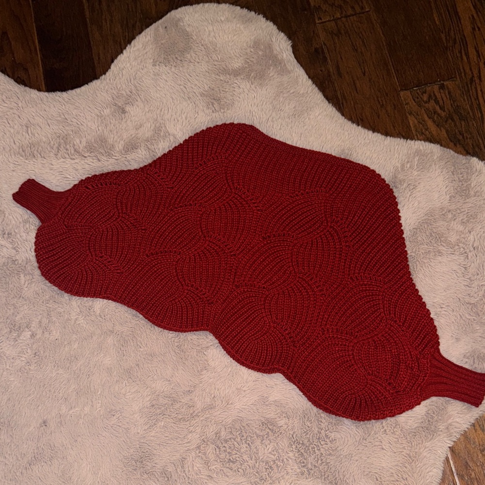 Women’s Dark Red Knit Sweater Poncho Knit Top Casual Dressy Shrug Shirt One Size - Picture 9 of 11